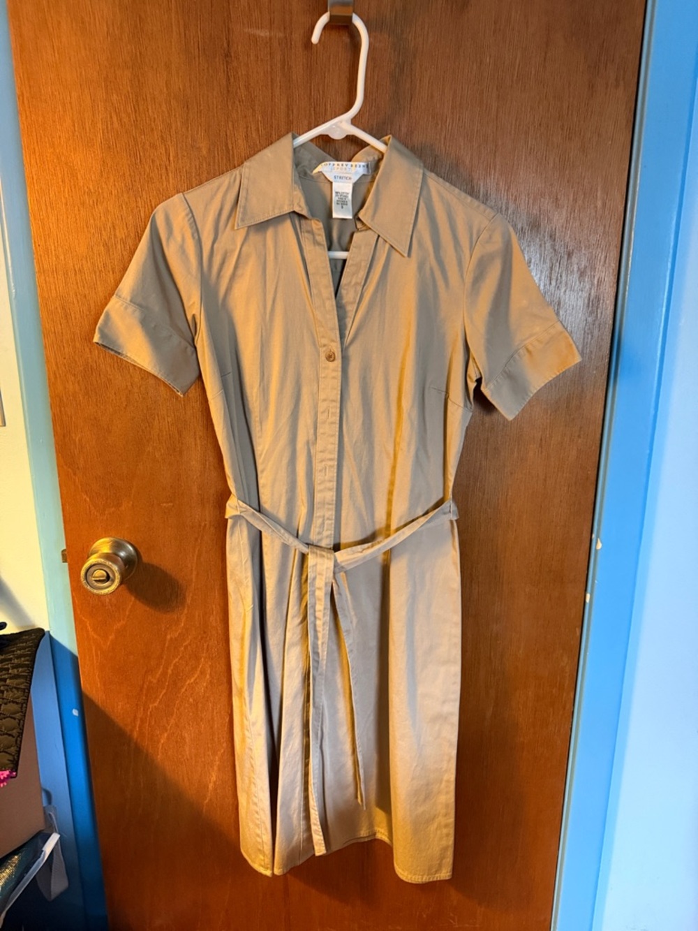 Geoffrey Beene Button-Front Shirt Dress in Taupe